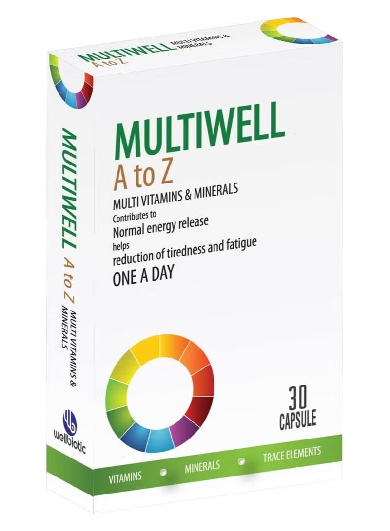 Wellbiotic Multiwell A to Z Multivitamins and Minerals Capsules 30's - Image 1
